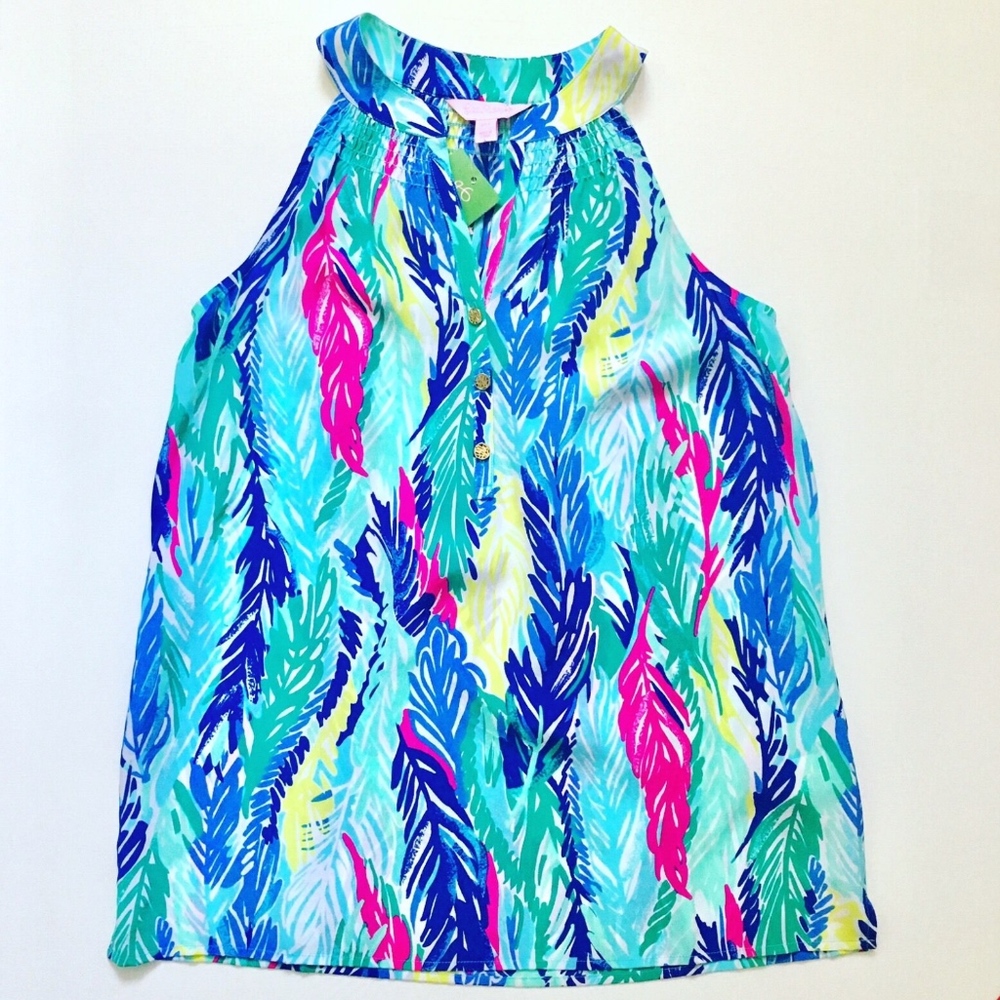 LILLY PULITZER SILK BAILEY TOP  New XS XXS